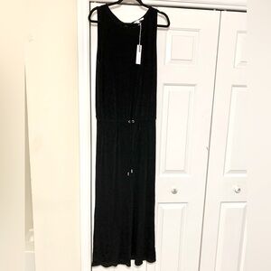 Chicos Travelers Jumpsuit Sleeveless Wide Leg Black NEW Slinky Sz 2 - L 12 14